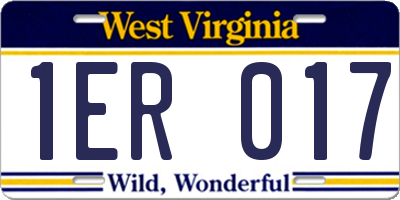 WV license plate 1ER017