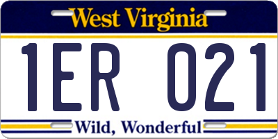 WV license plate 1ER021