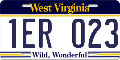 WV license plate 1ER023