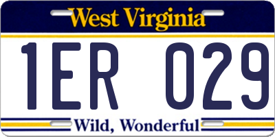 WV license plate 1ER029