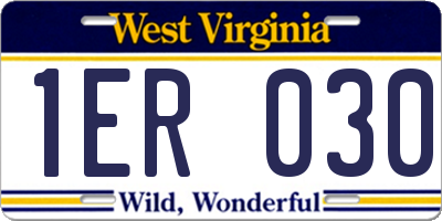 WV license plate 1ER030