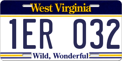 WV license plate 1ER032