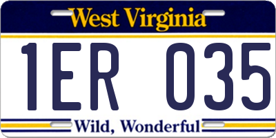 WV license plate 1ER035