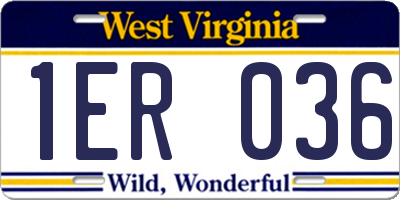 WV license plate 1ER036