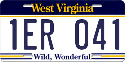 WV license plate 1ER041