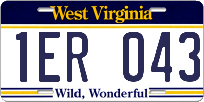WV license plate 1ER043