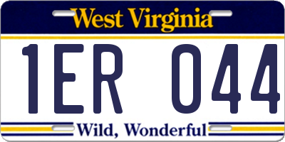 WV license plate 1ER044