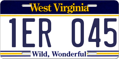 WV license plate 1ER045
