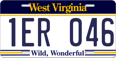 WV license plate 1ER046