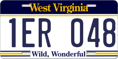 WV license plate 1ER048