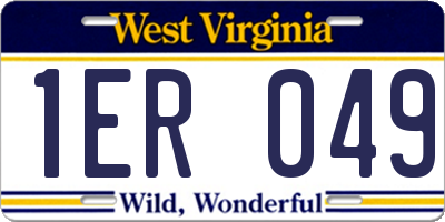 WV license plate 1ER049