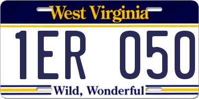WV license plate 1ER050