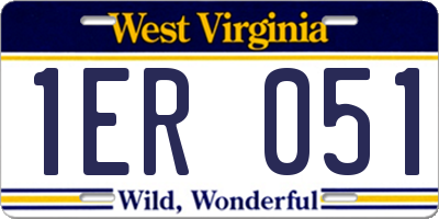 WV license plate 1ER051