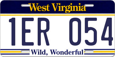 WV license plate 1ER054