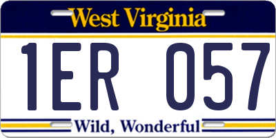 WV license plate 1ER057