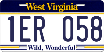 WV license plate 1ER058