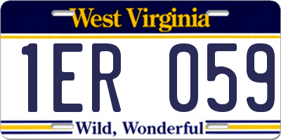 WV license plate 1ER059