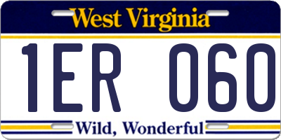 WV license plate 1ER060