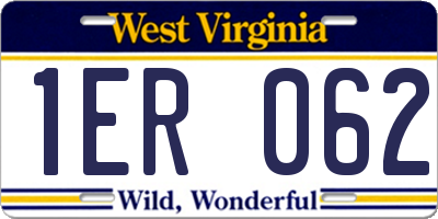 WV license plate 1ER062