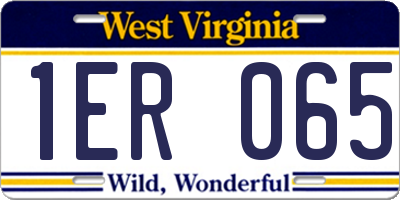 WV license plate 1ER065