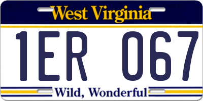WV license plate 1ER067