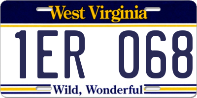 WV license plate 1ER068
