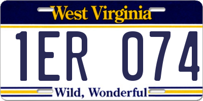 WV license plate 1ER074