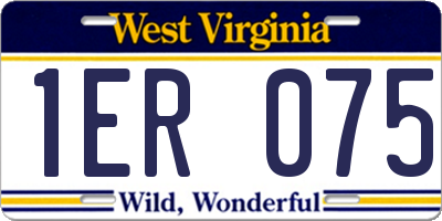 WV license plate 1ER075