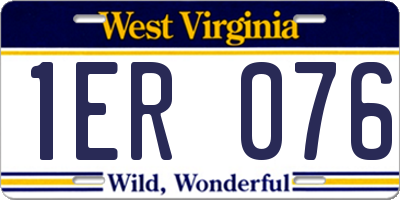 WV license plate 1ER076