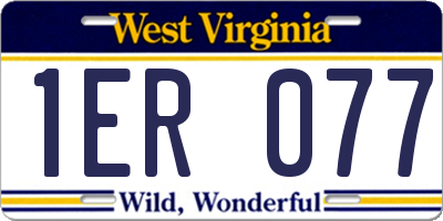 WV license plate 1ER077
