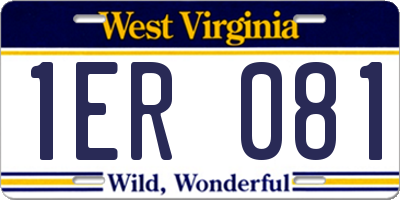 WV license plate 1ER081