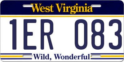 WV license plate 1ER083
