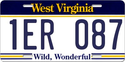 WV license plate 1ER087