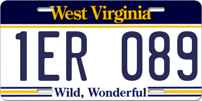 WV license plate 1ER089