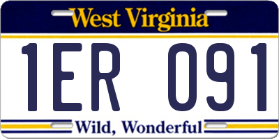 WV license plate 1ER091