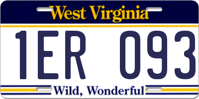 WV license plate 1ER093