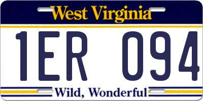 WV license plate 1ER094