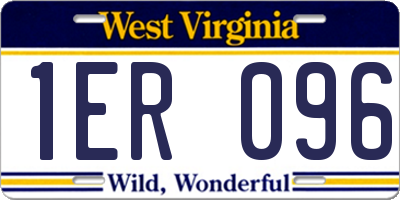 WV license plate 1ER096