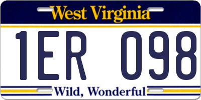 WV license plate 1ER098