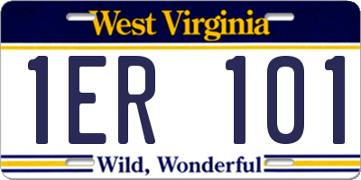 WV license plate 1ER101