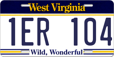 WV license plate 1ER104