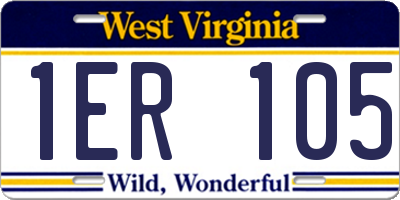 WV license plate 1ER105