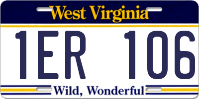 WV license plate 1ER106