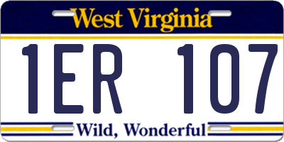 WV license plate 1ER107