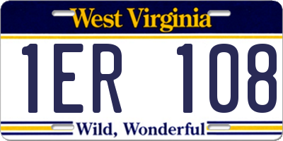 WV license plate 1ER108