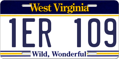 WV license plate 1ER109