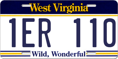 WV license plate 1ER110