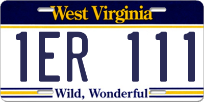 WV license plate 1ER111