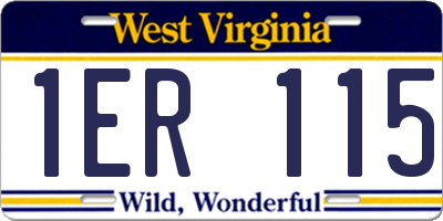 WV license plate 1ER115
