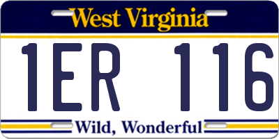 WV license plate 1ER116